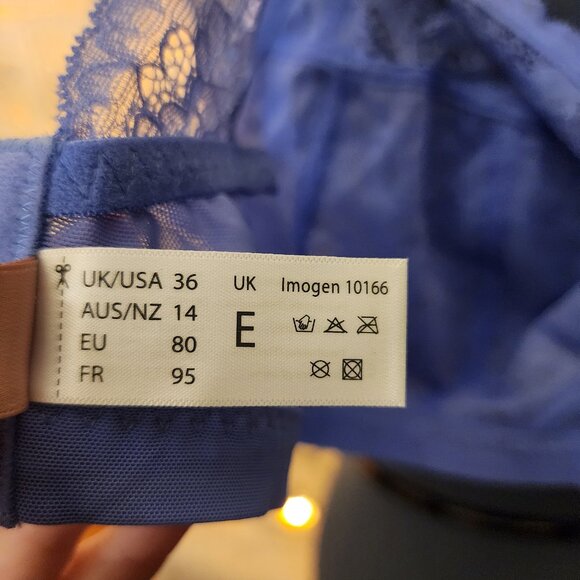 Panache Imogen sheer unlined wireless lace bra - 36E - Picture 6 of 7